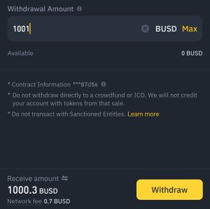 BUSD money exchange