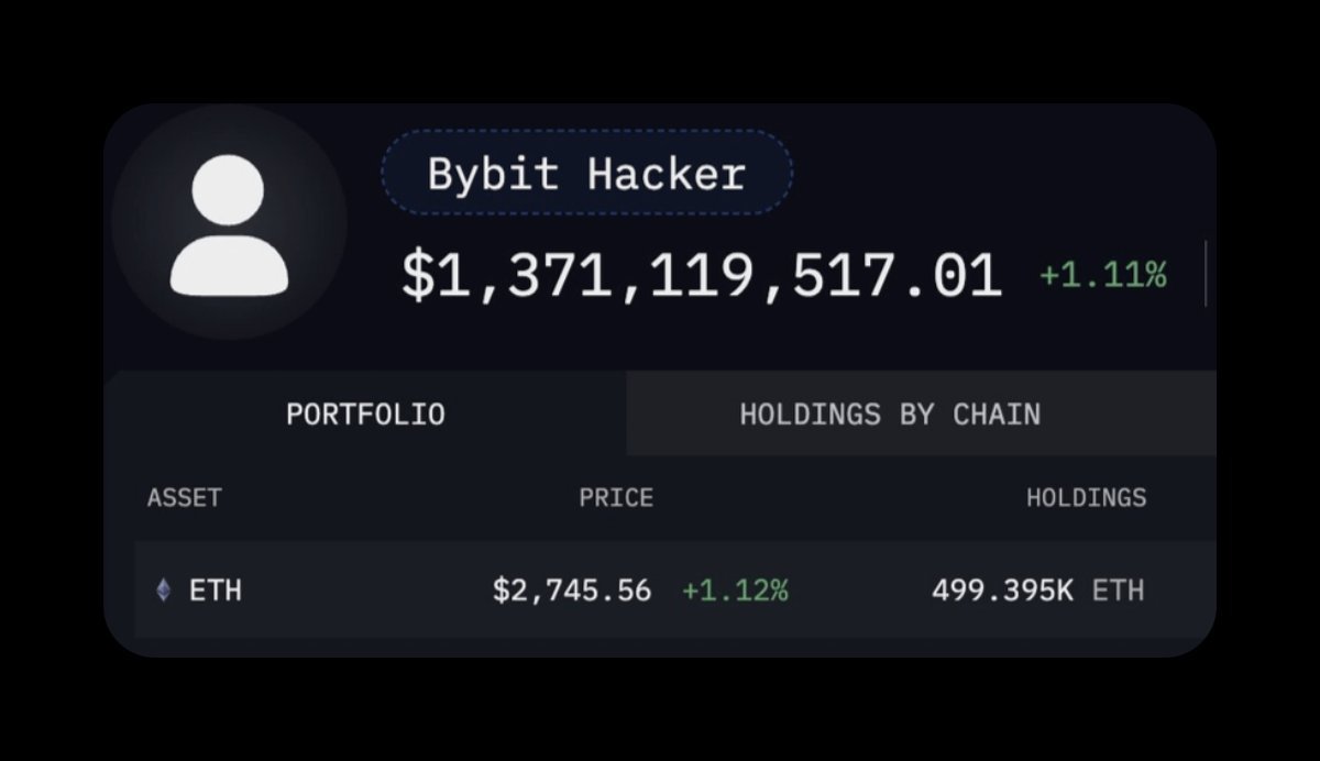Profile of Stolen Coins on Bybit