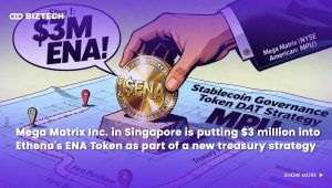 Mega Matrix Inc. in Singapore is putting $3 million into Ethena’s ENA Token as part of a new treasury strategy