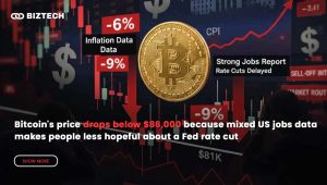 Bitcoin’s price drops below $86,000 because mixed US jobs data