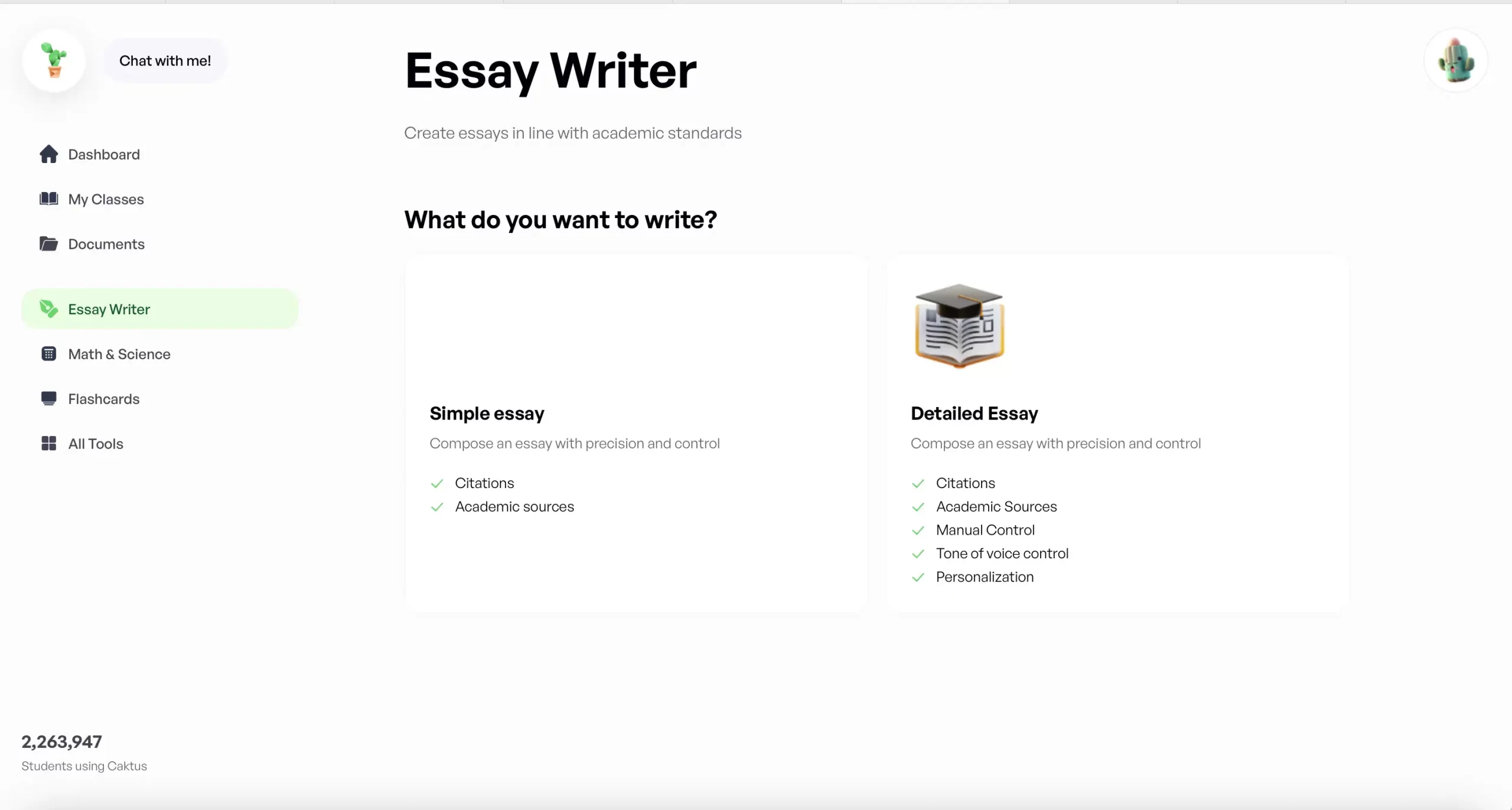 CAKTUS AI writing tool