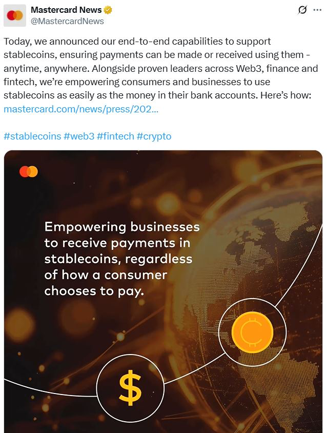 Mastercard Pioneers Stablecoin Integration for Global Payments
