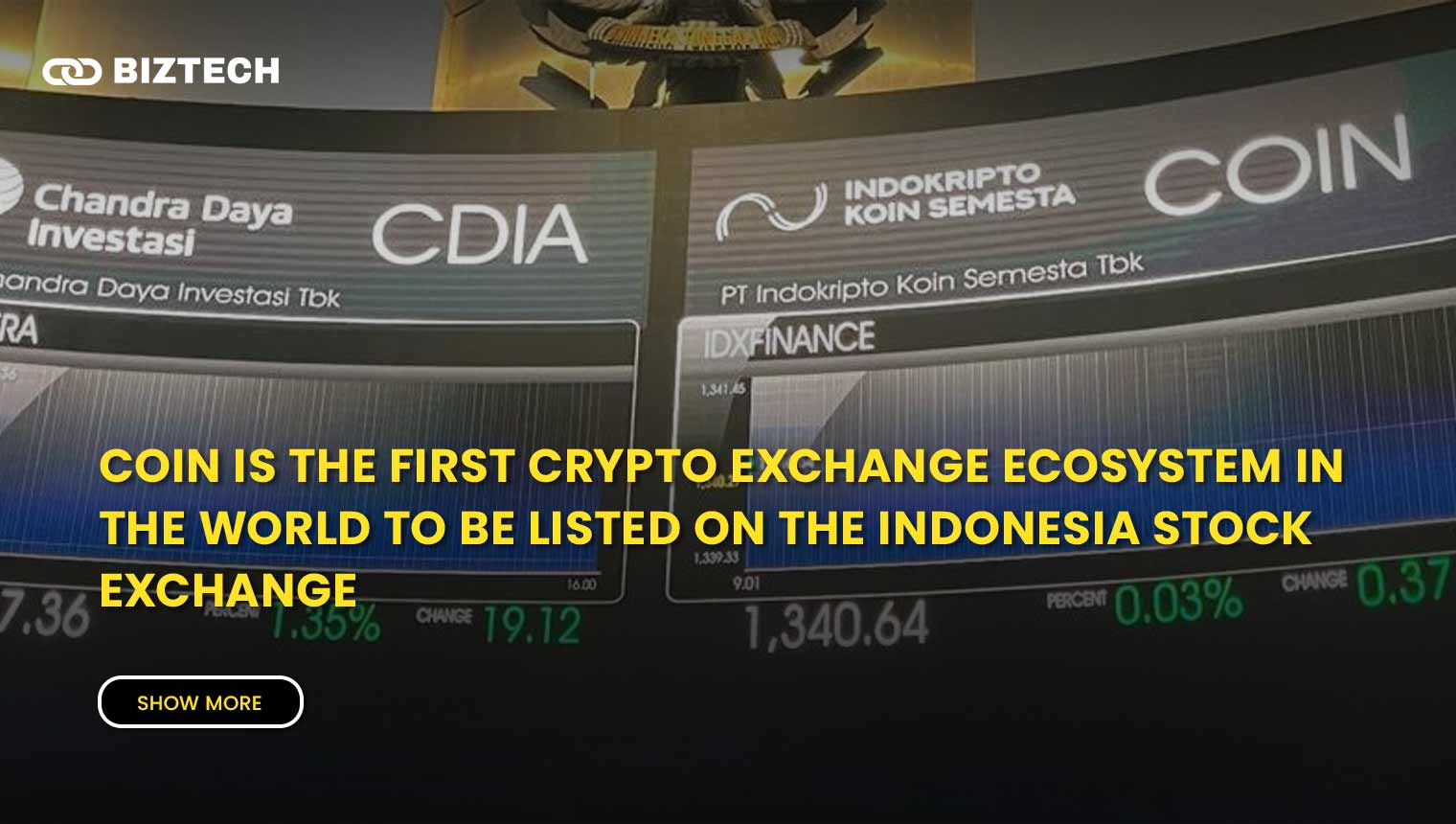 COIN is the first Crypto Exchange Ecosystem in the world to be listed on the Indonesia Stock Exchange