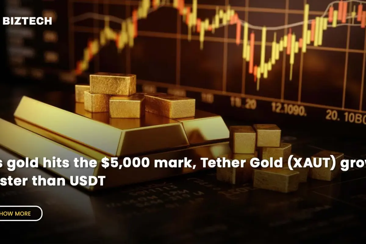 As gold hits the $5,000 mark, Tether Gold (XAUT) grows faster than USDT
