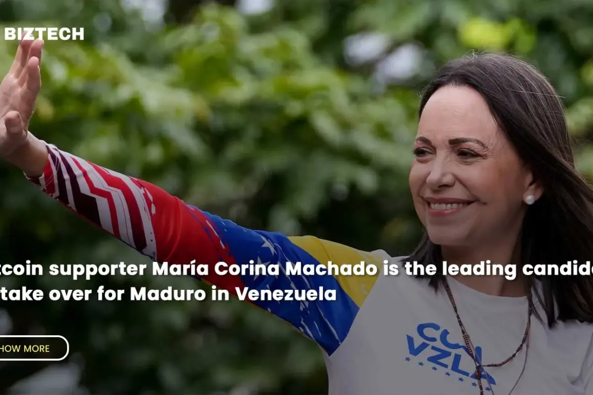 Bitcoin supporter María Corina Machado is the leading candidate to take over for Maduro in Venezuela