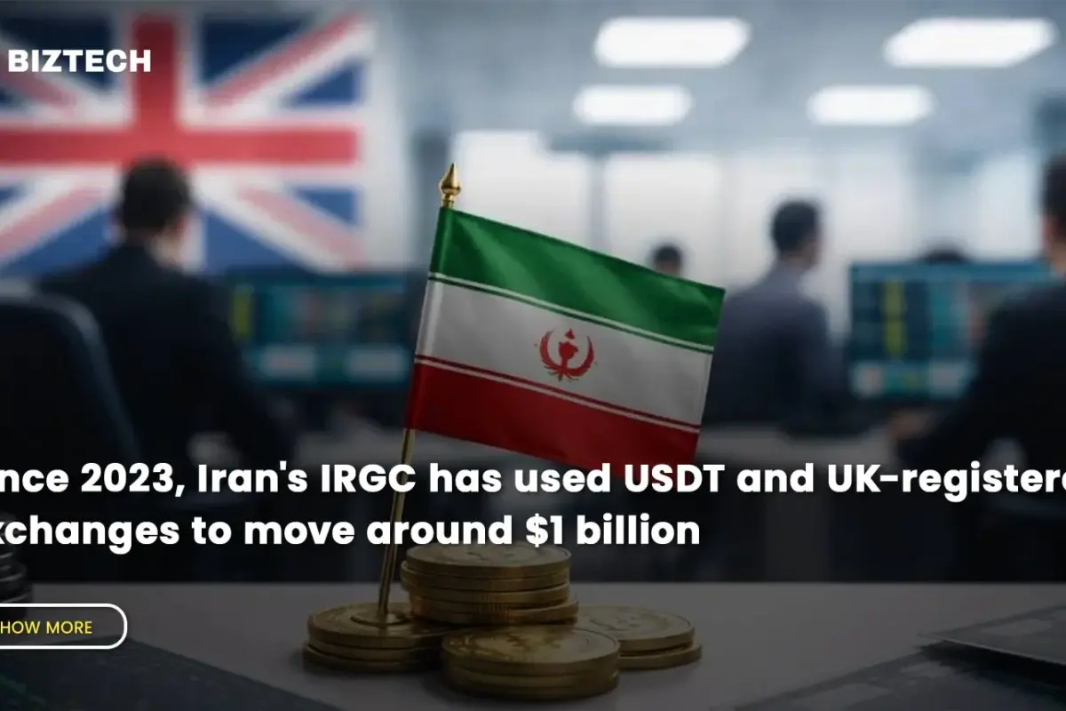 Since 2023, Iran’s IRGC has used USDT and UK-registered exchanges to move around $1 billion