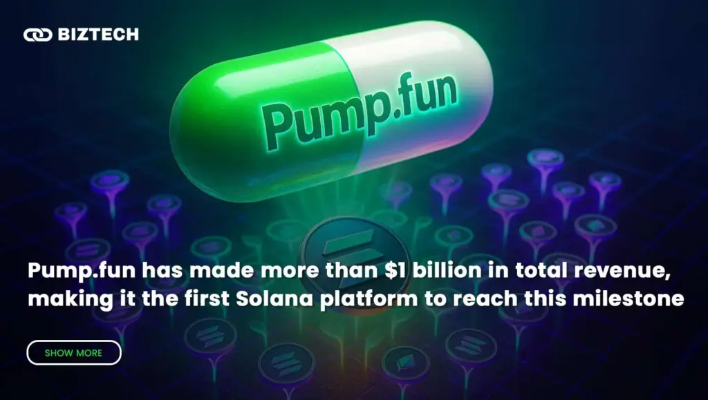 Pump.fun has made more than $1 billion in total revenue, The first Solana platform to reach this milestone