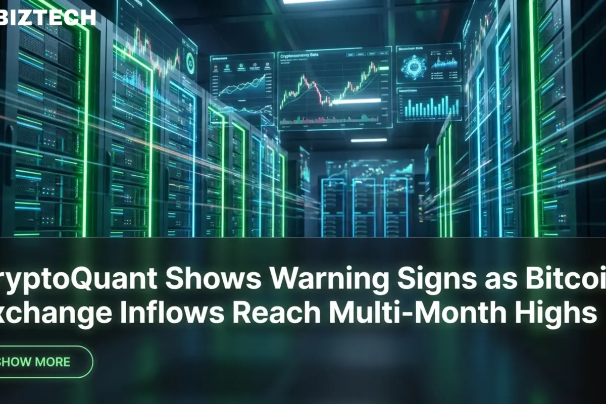 CryptoQuant Shows Warning Signs as Bitcoin Exchange Inflows Reach Multi-Month Highs