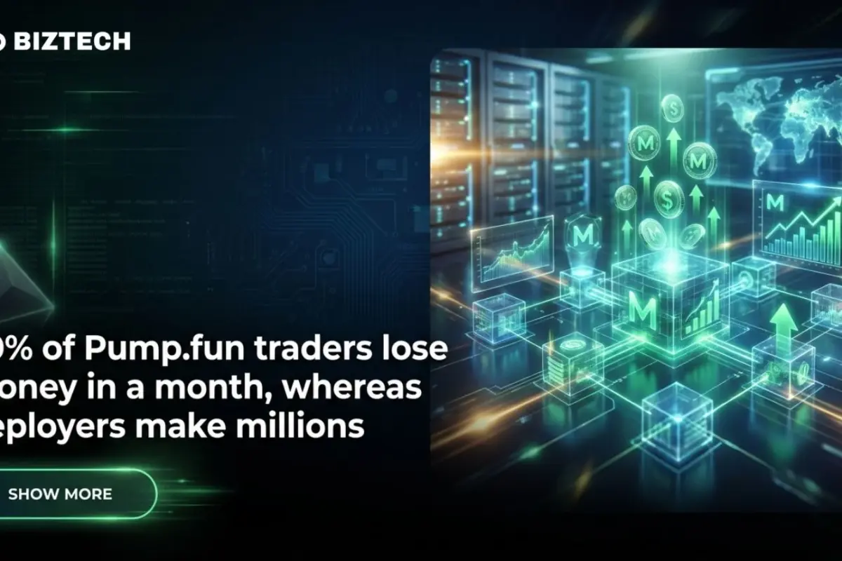 50% of Pump.fun traders lose money in a month, whereas deployers make millions