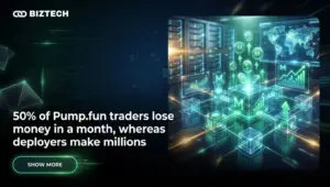 50% of Pump.fun traders lose money in a month, whereas deployers make millions